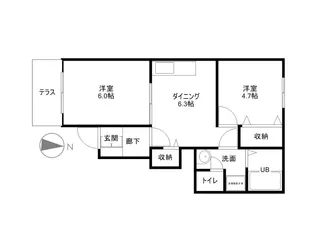 ベルビューコートB【1階】の間取り