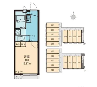 レオパレスセリブレートⅣ【109号室】の間取り