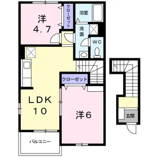 ベルビューコートA【2階】の間取り