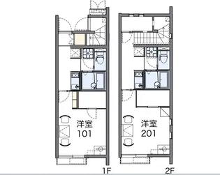 レオネクストオーシャンブルーⅣ【202号室】の間取り