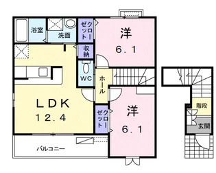 クレール北浜Ⅲ【2階】の間取り