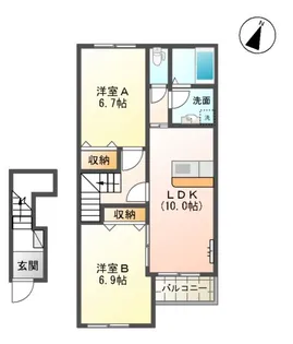 シャローム【2階】の間取り