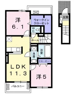 ベルアンジュ別府Ⅲ【2階】の間取り