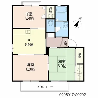 ヒルサイドテラス【202号室】の間取り
