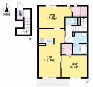 ヌアヌ【2階】の間取り