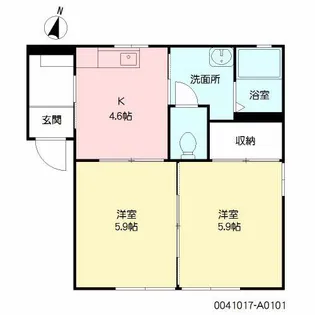 ポアソン日出 A棟【101号室】の間取り