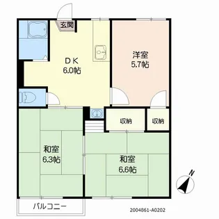グリーンプラザ鶴見 A棟【202号室】の間取り