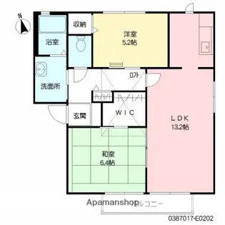 ベイサージュ豊岡 E棟【202号室】の間取り