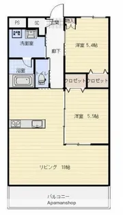 LA RIVIERE Ⅱ【2階】の間取り