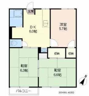 グリーンプラザ鶴見 A棟【202号室】の間取り