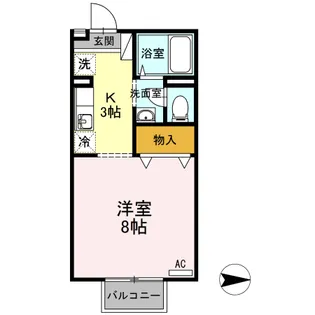パークハイム西野口【1階】の間取り
