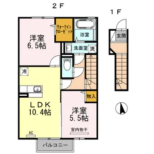 プランドール由布【2階】の間取り