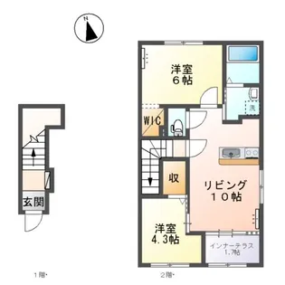 エス・ハウス(S・HOUSE)【2階】の間取り