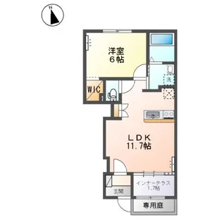 エス・ハウス(S・HOUSE)【1階】の間取り