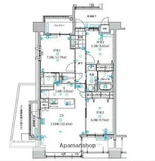 グリーンヒル別府北浜オーシャンレジデンス【305号室】の間取り