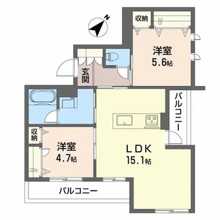 シャーメゾン アルメリア【201号室】の間取り