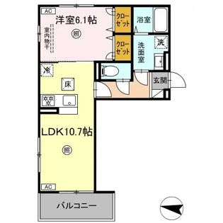 サニーサイド幸町II【1階】の間取り