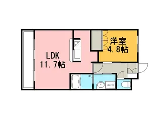 第二かわいちびる【1階】の間取り