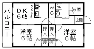 コーポ西山【203号室】の間取り