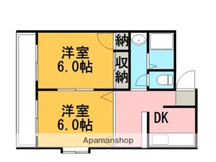 グランドライフ別府【402号室】の間取り