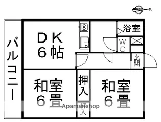 九林プリンス【206号室】の間取り