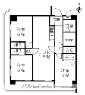 3LDKの間取り画像