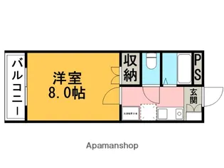 リバーサイドスクエア弐番館【202号室】の間取り