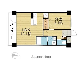 アージョスパジオ弐番館【603号室】の間取り