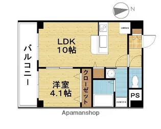 スペニール大道【401号室】の間取り