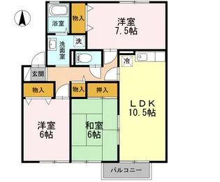 アムール中央【2階】の間取り