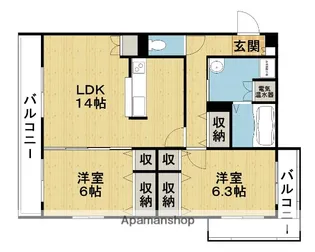 2LDKの間取り画像