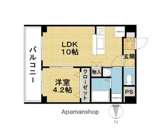 1LDKの間取り画像