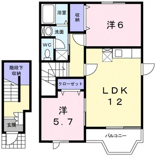 ディアコート北原 B棟【2階】の間取り