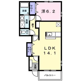 ウエストキャッスルC【1階】の間取り