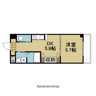 メゾンドクレチュール【202号室】の間取り