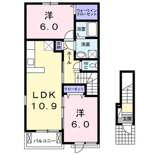 サニーフローラA【2階】の間取り