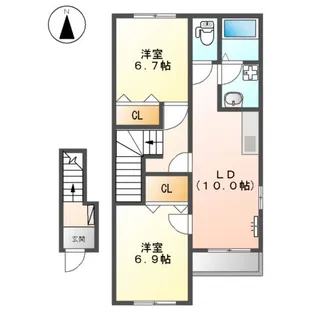 コンフォール 皆春【2階】の間取り