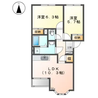 プランドール 小池原【2階】の間取り