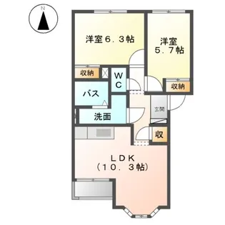 プランドール 小池原【2階】の間取り