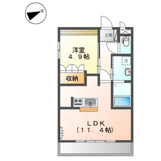 シャン グリシーヌ【00203号室】の間取り