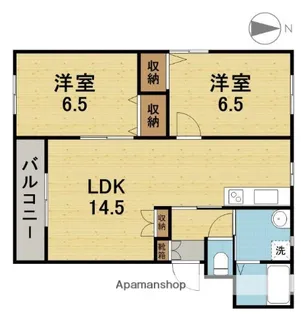 セラディA・B【B102号室】の間取り