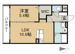 パークリジア高松東【406号室】の間取り
