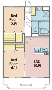 はなみずきⅡ番館【2階】の間取り