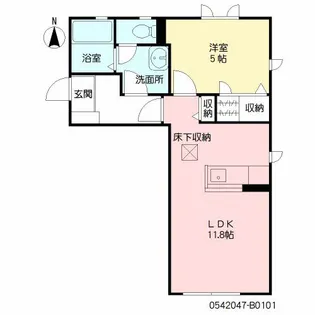 コオリナ B棟【1階】の間取り