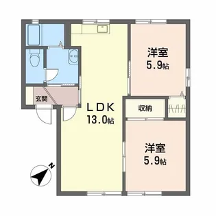 シャーメゾン野口【1階】の間取り