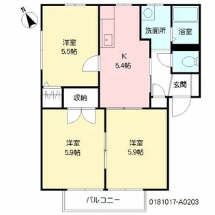 フォーレスアナイ A棟【2階】の間取り