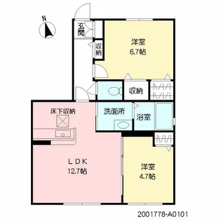 ヴィラ・シャーメゾン【A101号室】の間取り