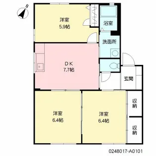 ホルサムコート A棟【1階】の間取り