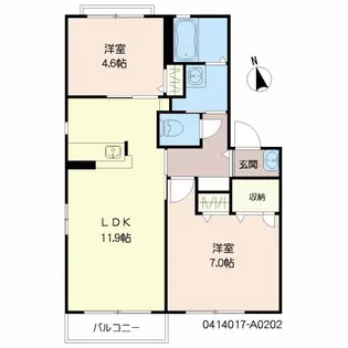 オネスティM【202号室】の間取り