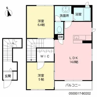 テラスハウスA2【2階】の間取り